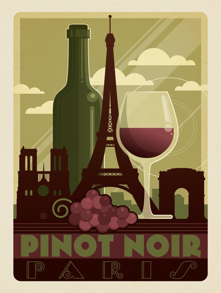 Paris: Pinot Noir - Notecards - Artwork