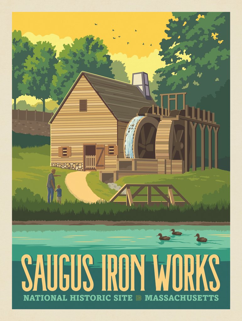 Saugus Iron Works National Historic Site, MA - Canvas - Artwork
