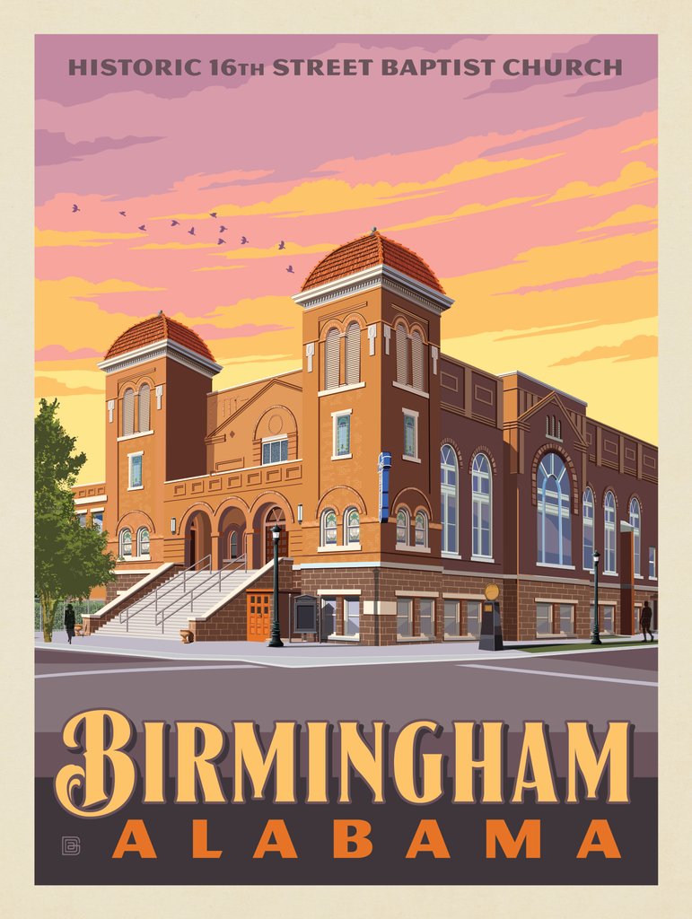 Birmingham, AL: 16th Street Baptist Church - Notecards - Artwork