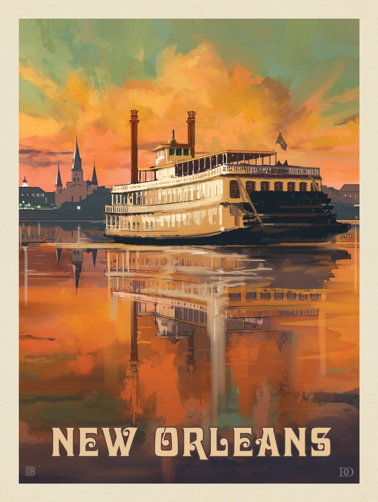 New Orleans: Riverboat - Notecards - Artwork