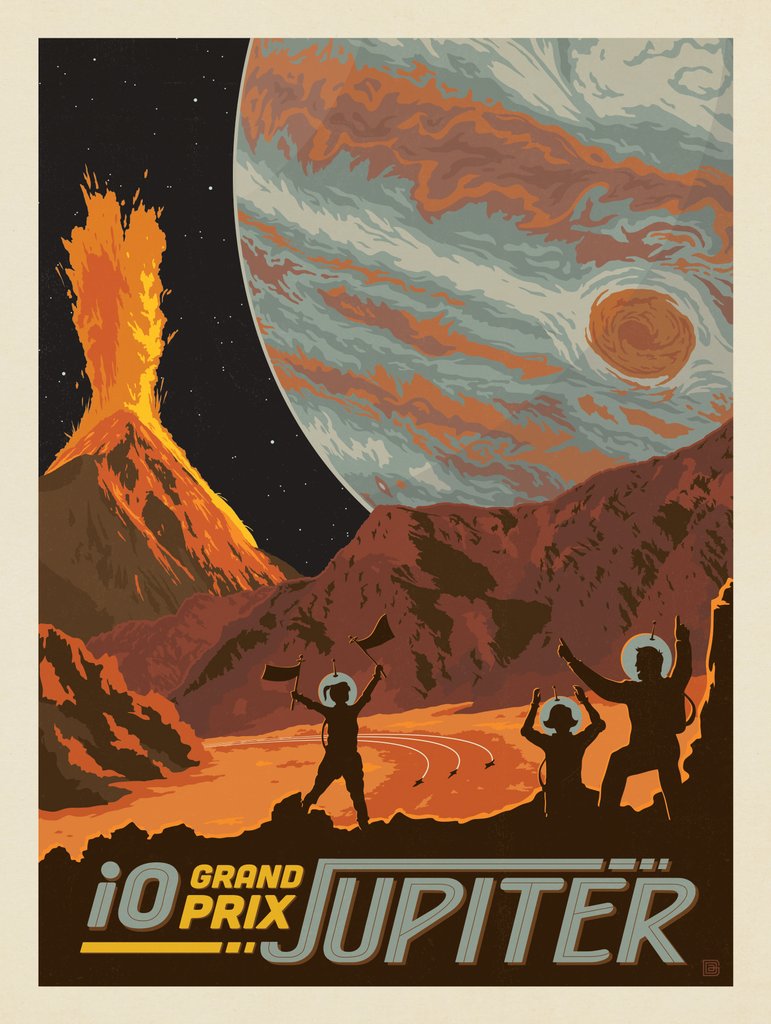 Jupiter: Io Grand Prix Moon Racers - Notecards - Artwork