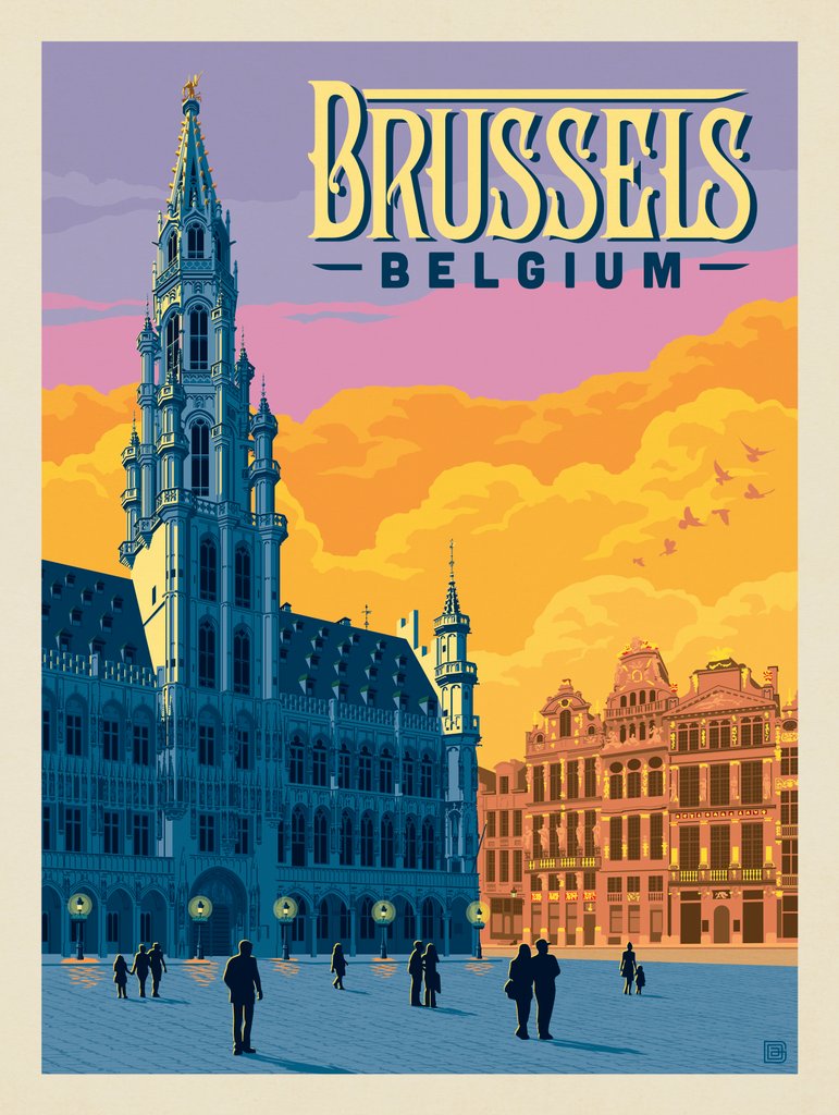 Belgium: Brussels (Grand-Place) - Canvas - Artwork