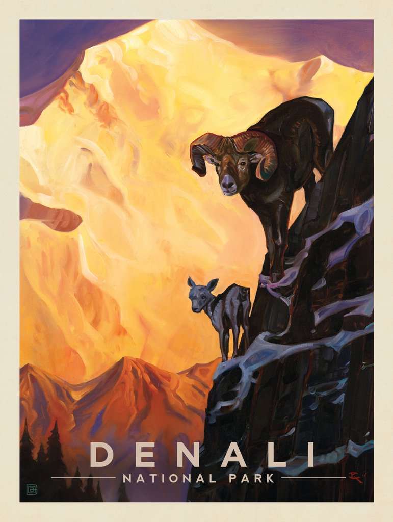 Denali National Park: Living On The Edge-KC - Notecards - Artwork