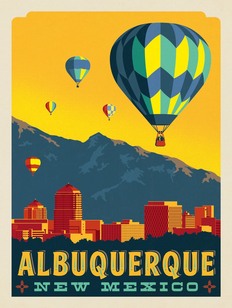 Albuquerque, New Mexico - Postcards - Artwork