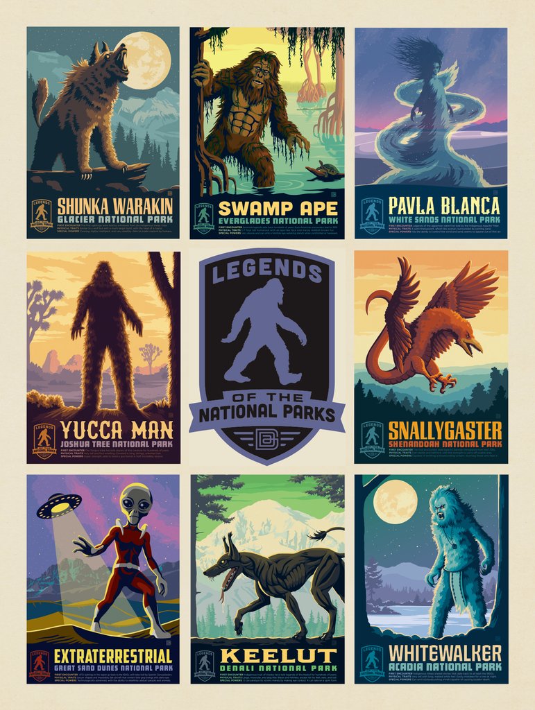 Legends Of The National Parks: Multi-Image Print 2 - Art Print - Artwork