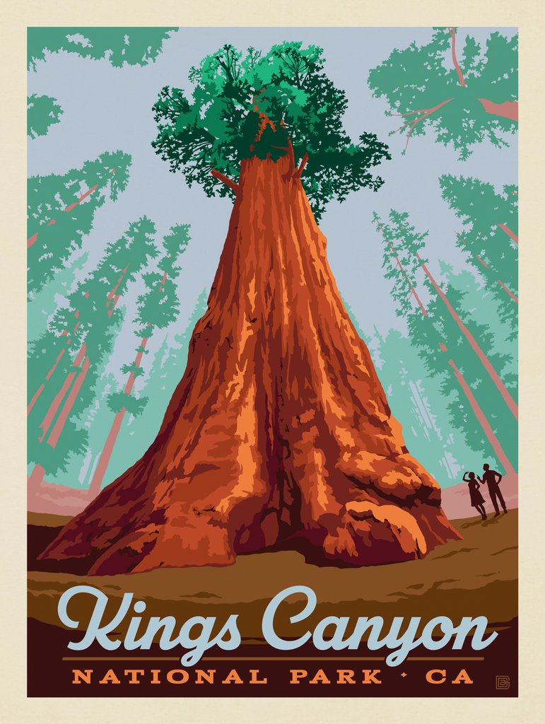 Kings Canyon National Park: General Grant - Metal Sign - Artwork