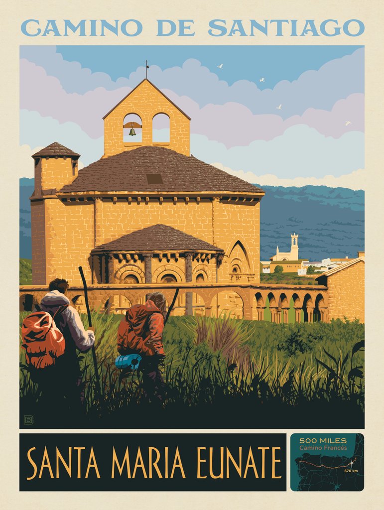 Camino De Santiago Trail: 03 Santa Maria Eunate - Notecards - Artwork