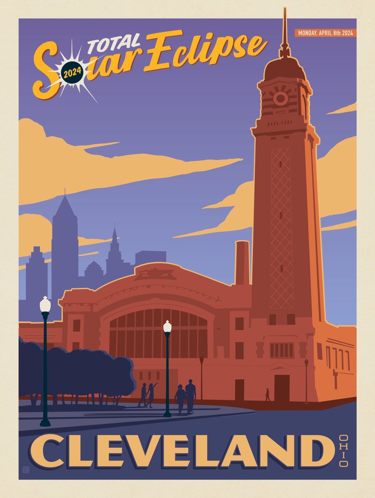 2024 Total Solar Eclipse: Cleveland, OH - Postcards - Artwork