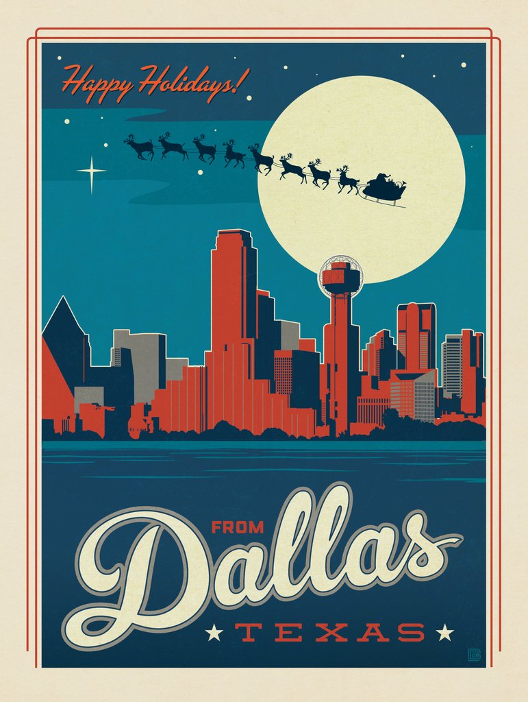 Happy Holidays from Dallas! - Art Print - Artwork