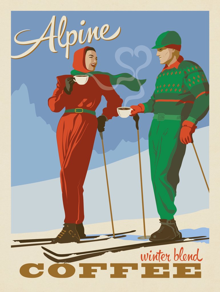 Alpine Coffee: Winter Blend - Canvas - Artwork