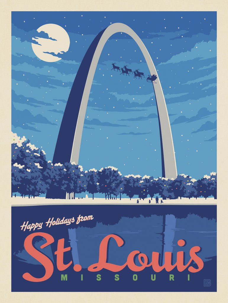 Happy Holidays from St. Louis! - Postcards - Artwork