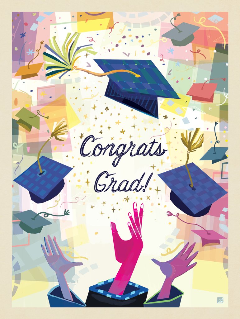 A Greeting Card: Congrats Grad! - Notecards - Artwork