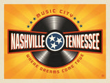 Music City: Vinyl Record (Horizontal) - Notecards - Artwork