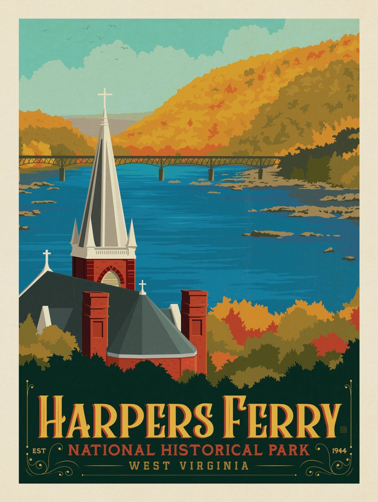 Harpers Ferry, West Virginia - Notecards - Artwork
