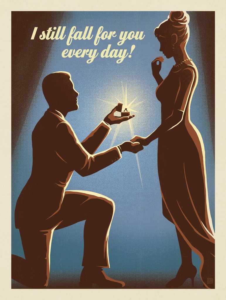 I Still Fall For You Every Day! - Notecards - Artwork
