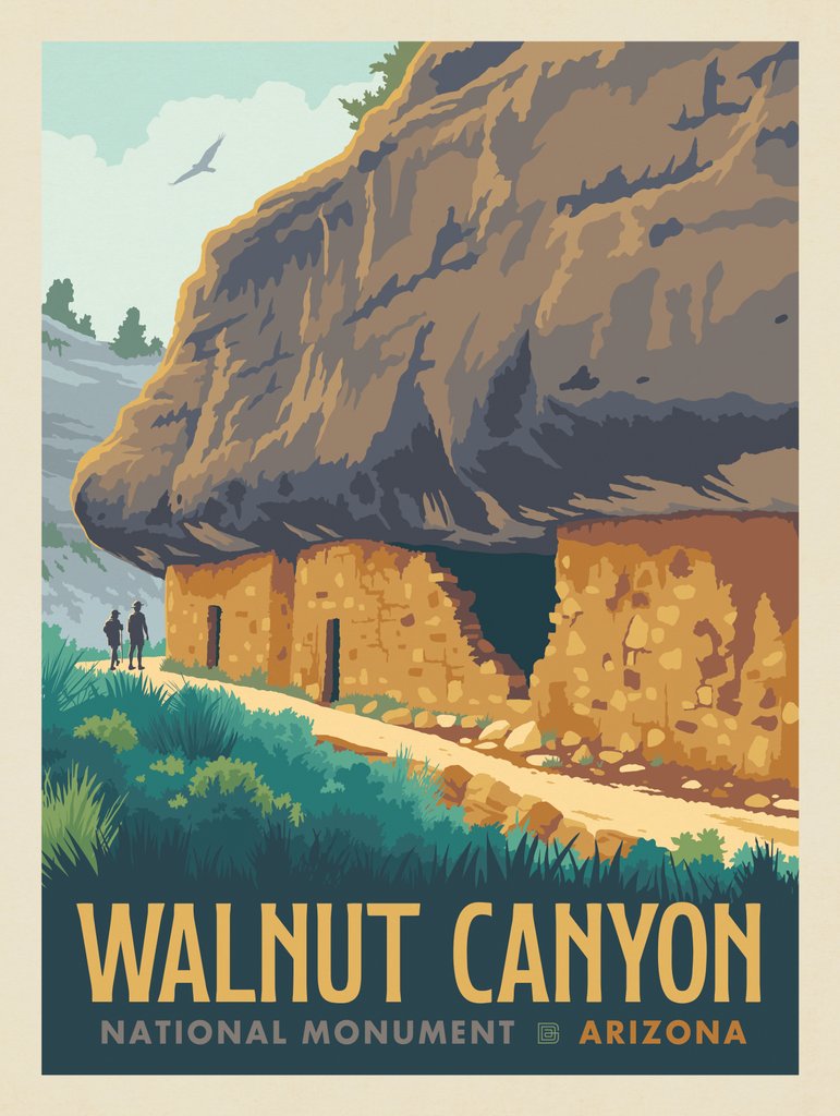 Walnut Canyon National Monument, AZ - Metal Sign - Artwork