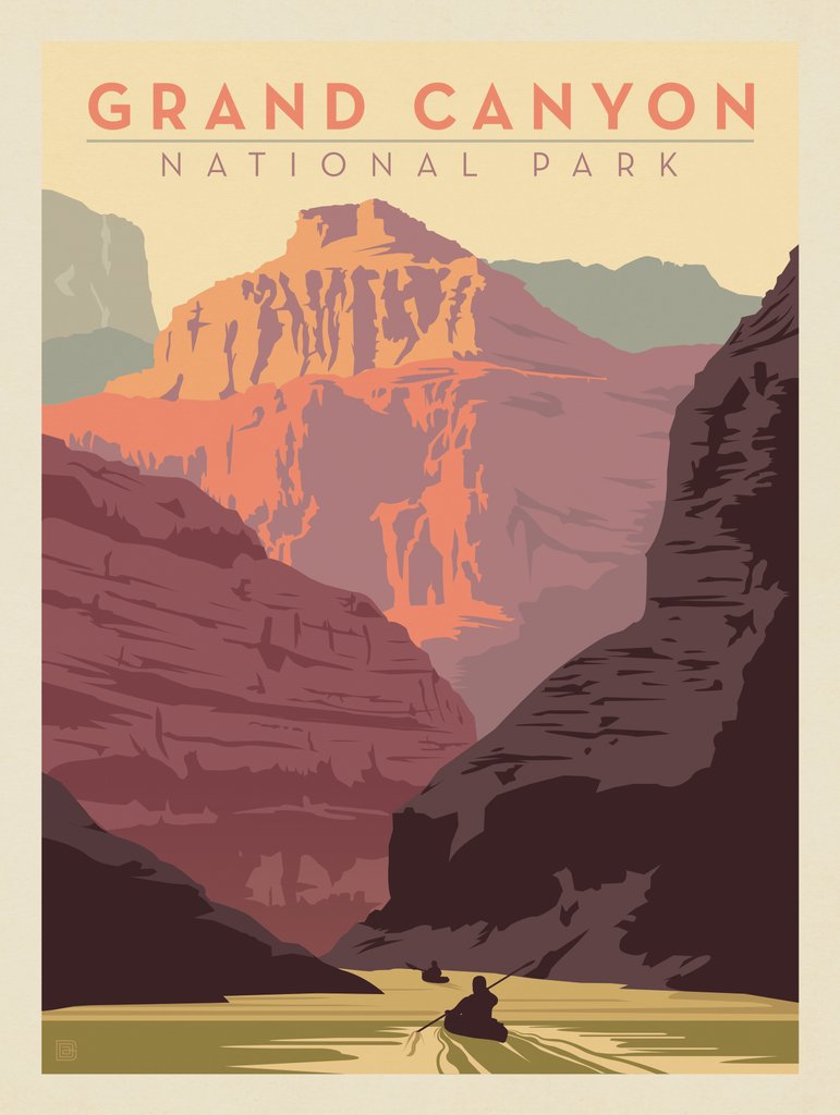 Grand Canyon National Park: Kayak - Notecards - Artwork