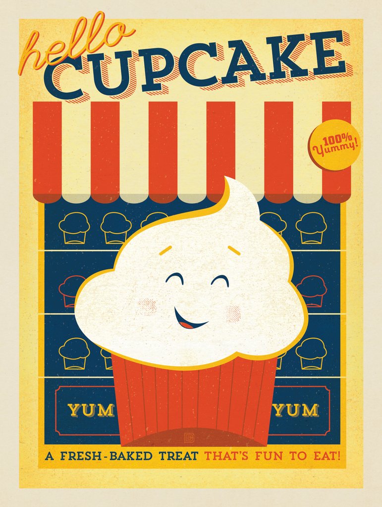Hello Cupcake - Canvas - Artwork