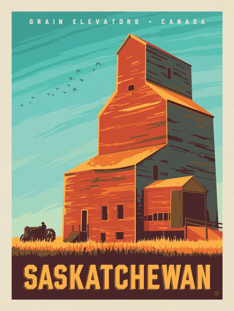 Canada: Saskatchewan - Metal Sign - Artwork
