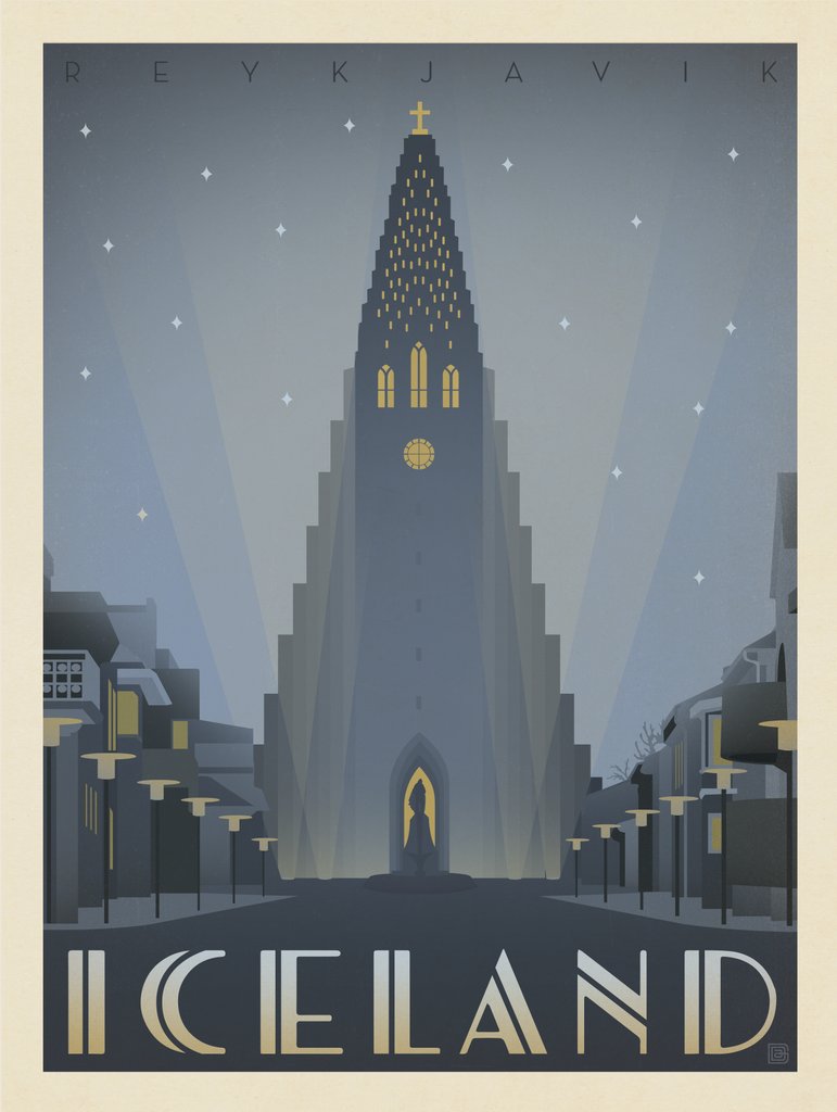 Iceland: Reykjavik - Canvas - Artwork