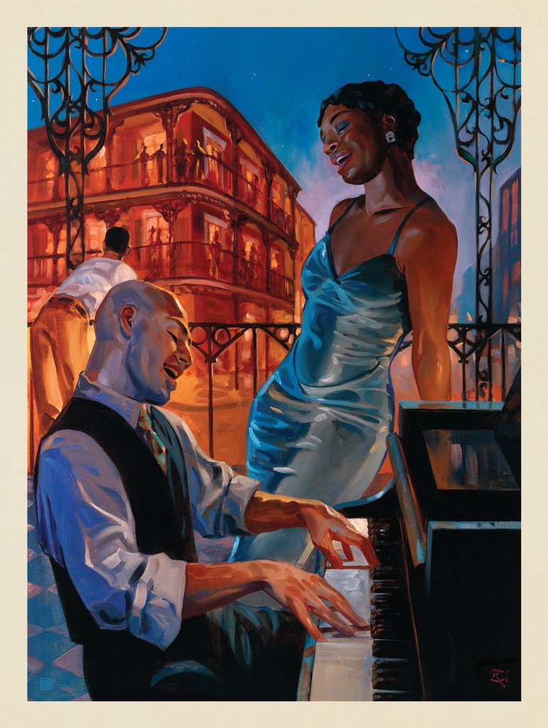 Oil Painting: New Orleans Jazz - Postcards - Artwork