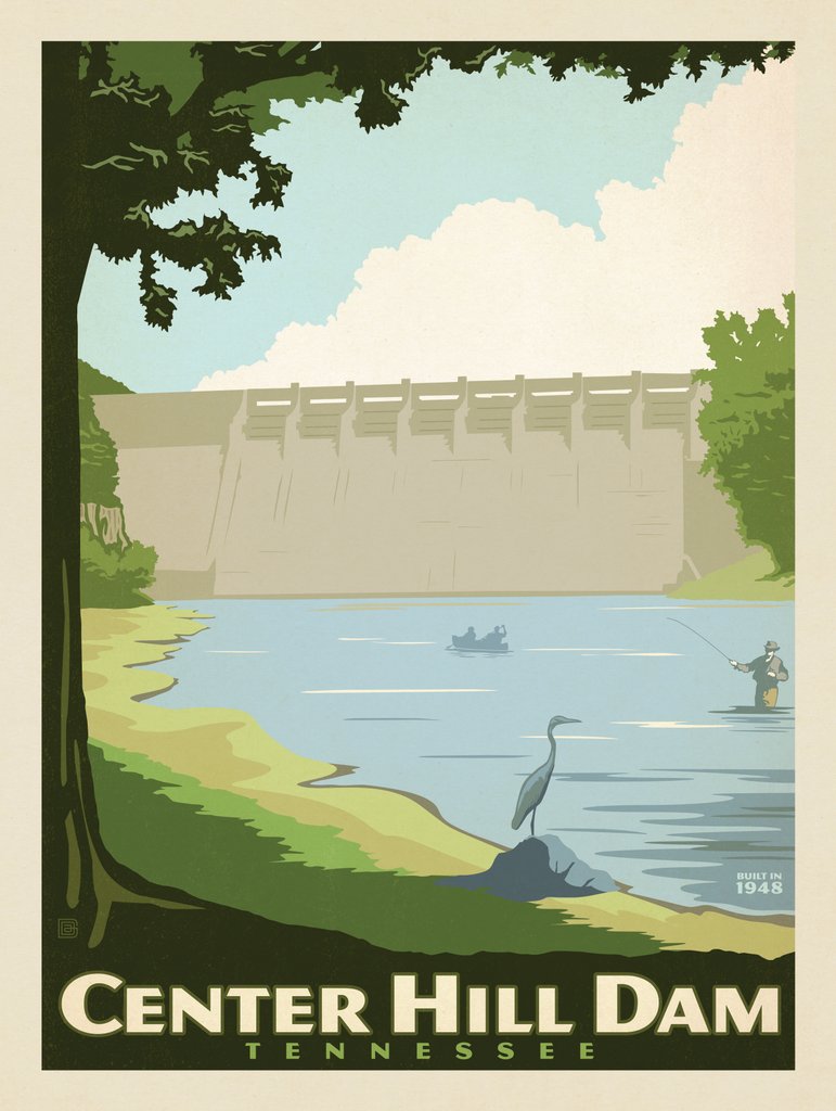 Center Hill Dam - Art Print - Artwork