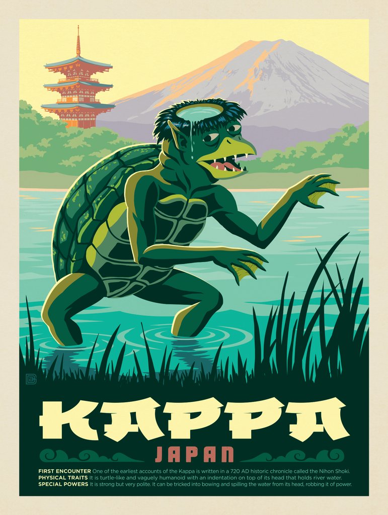 Mythical Creatures: Kappa (Japan) - Canvas - Artwork