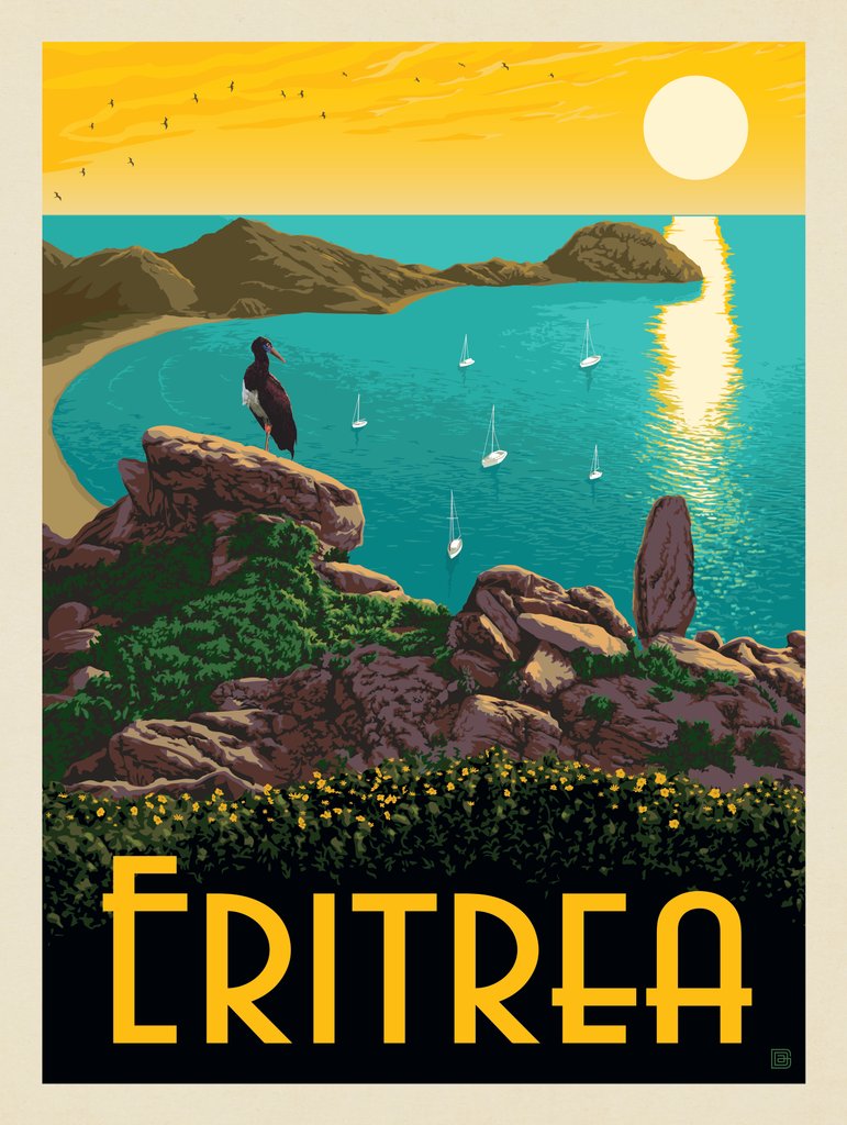 Eritrea, Africa - Metal Sign - Artwork