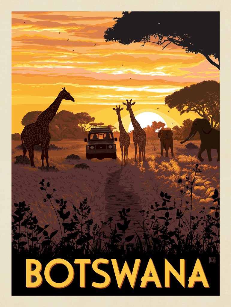 Botswana, Africa - Canvas - Artwork