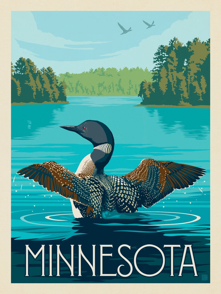 Minnesota: Loon - Art Print - Artwork