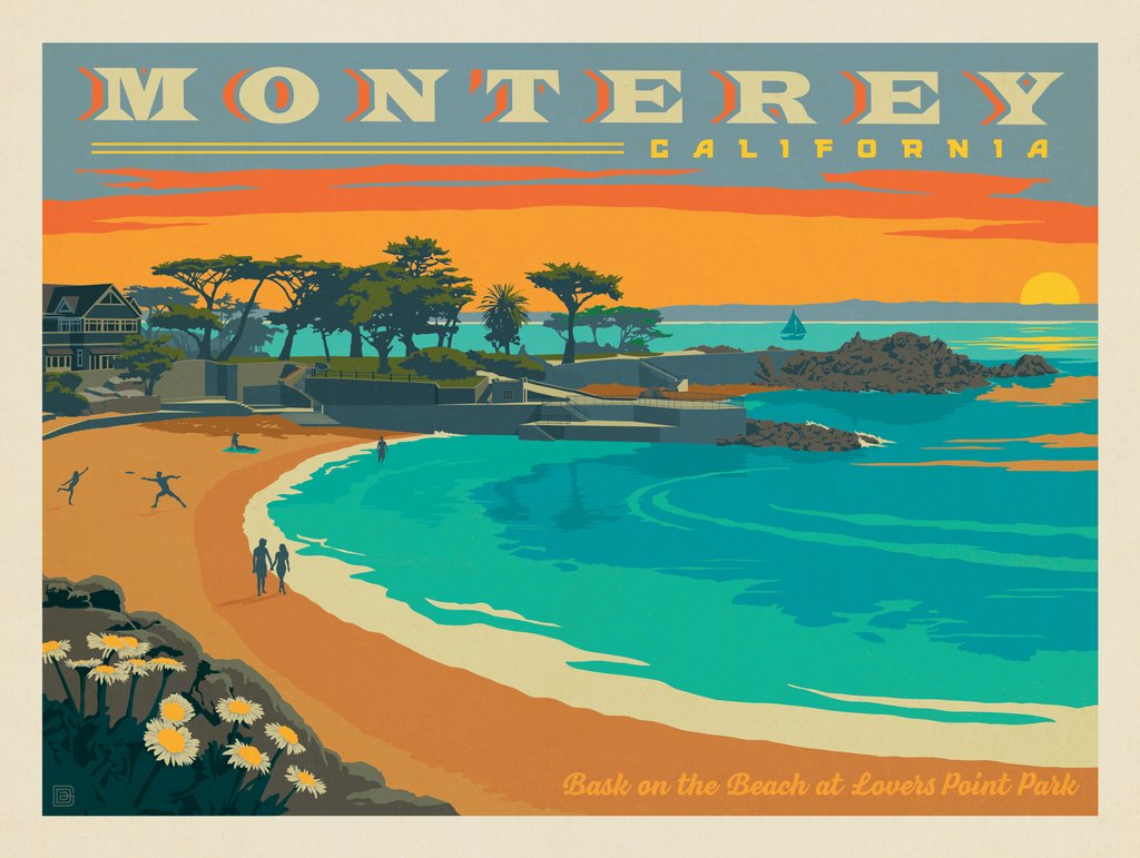 Monterey, California: Lovers Point Park - Canvas - Artwork