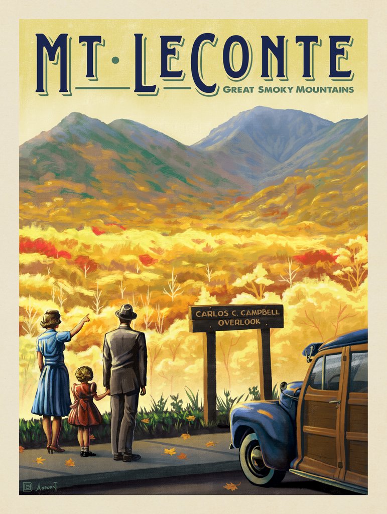 Great Smoky Mountains National Park: Mt. LeConte - Canvas - Artwork