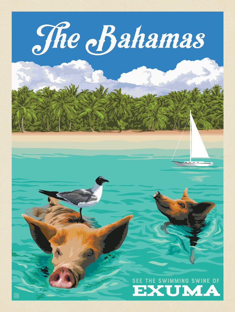 The Bahamas: Exuma - Notecards - Artwork