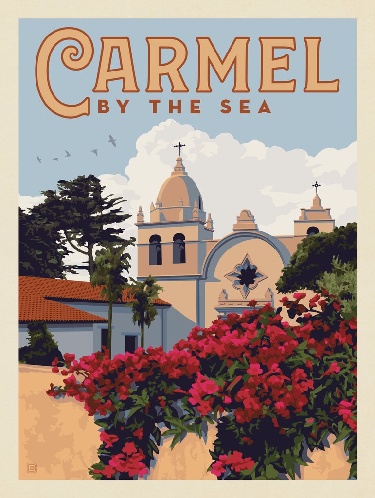 Carmel-By-The-Sea: California (Mission) - Canvas - Artwork