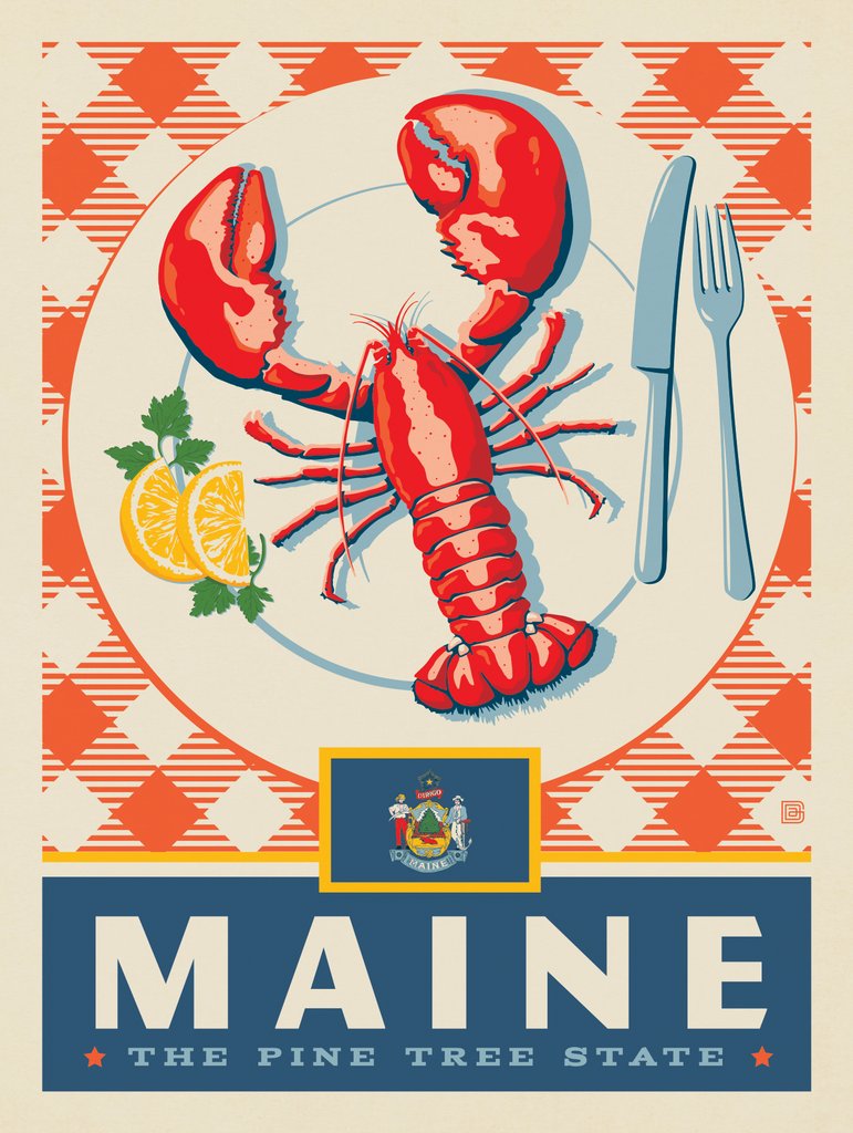 Maine State Pride - Metal Sign - Artwork