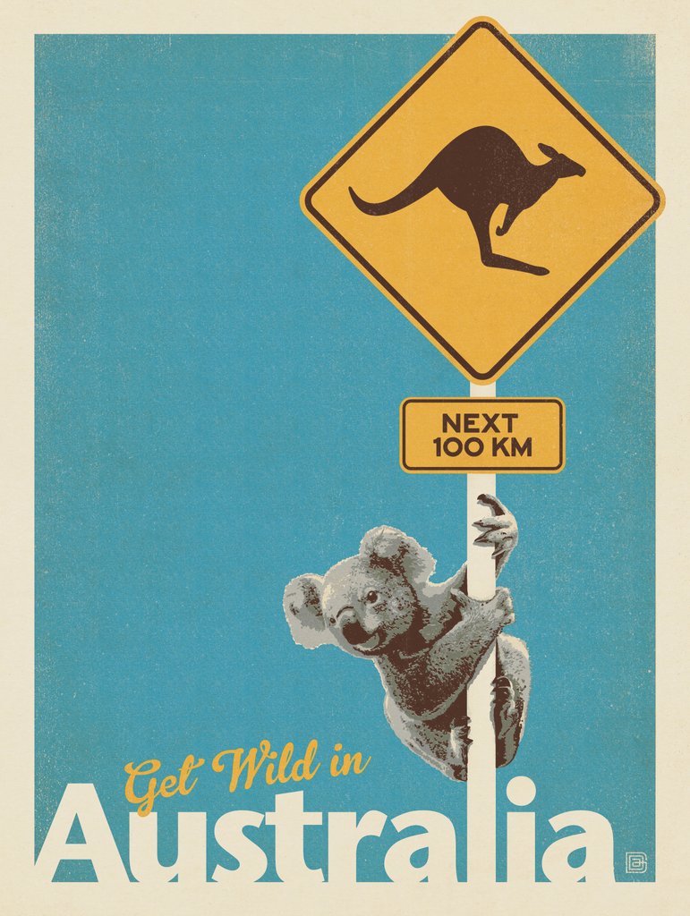 Australia: Get Wild, Koala - Postcards - Artwork