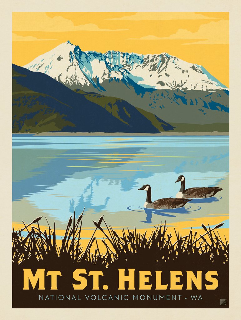 Mount Saint Helens, WA - Postcards - Artwork