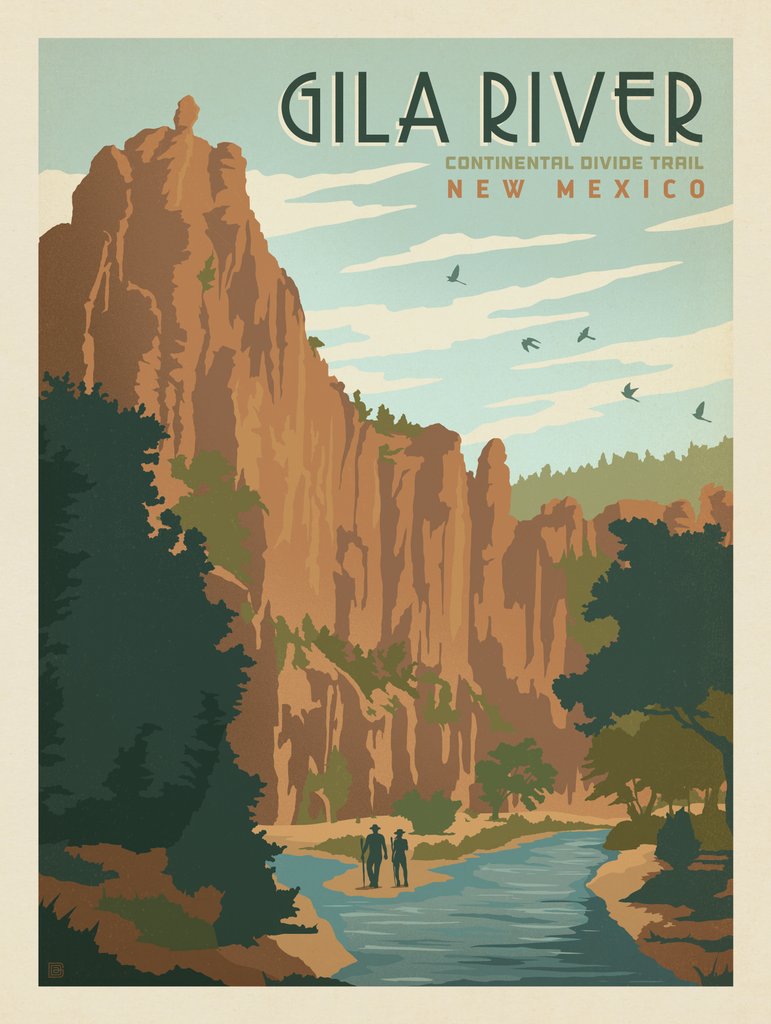Gila River, New Mexico - Metal Sign - Artwork