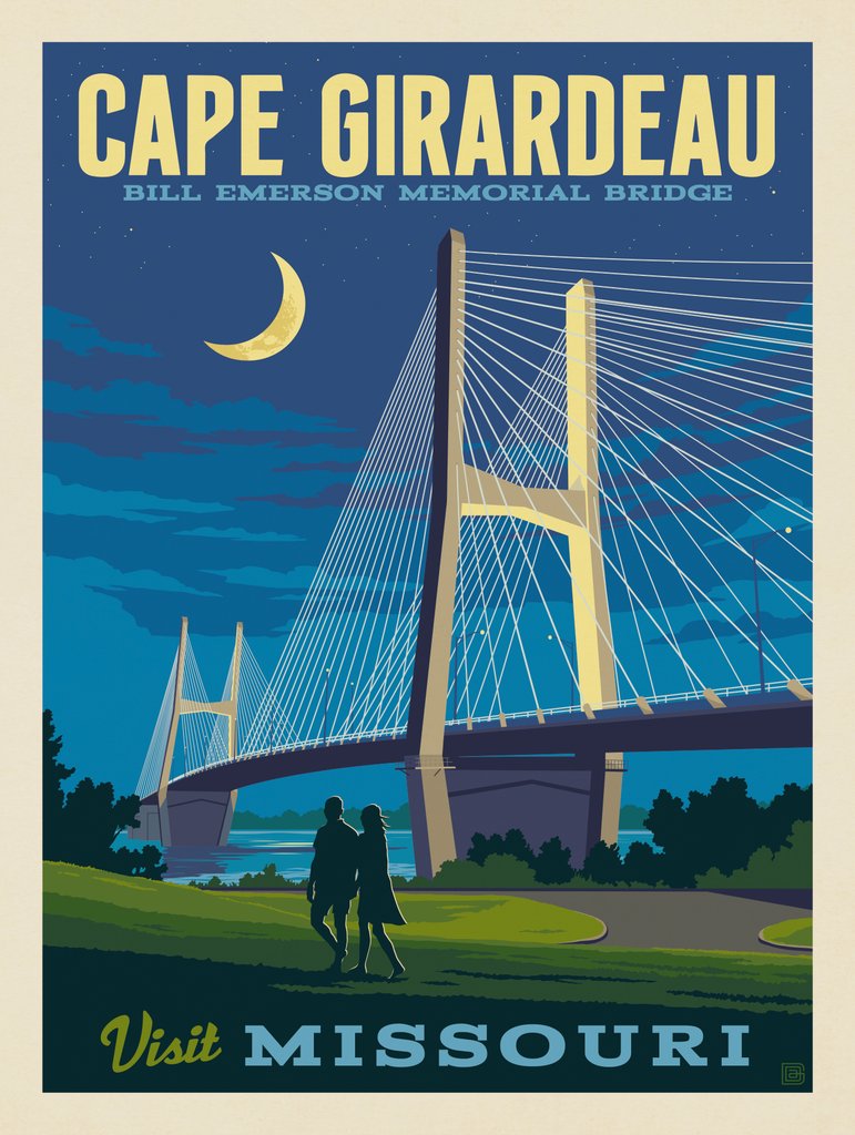 MO—Visit Missouri: Cape Girardeau - Canvas - Artwork