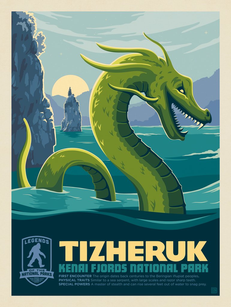 Legends Of The National Parks: Kenai Fjord's Tizheruk - Art Print - Artwork