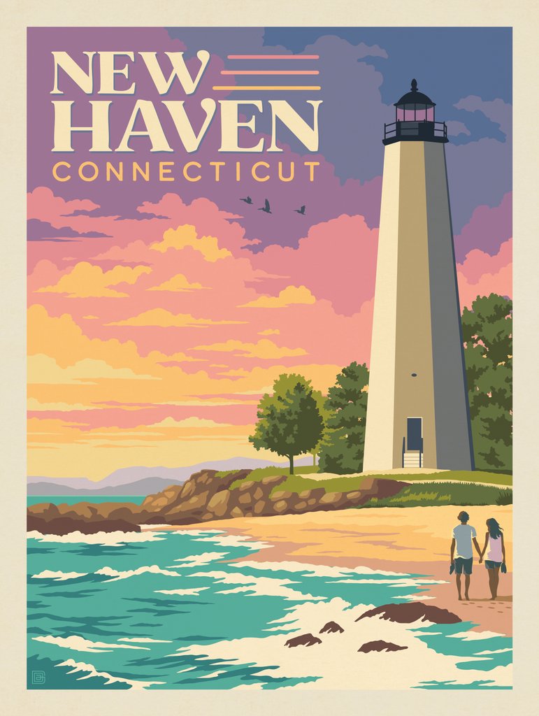 New Haven, Connecticut - Canvas - Artwork