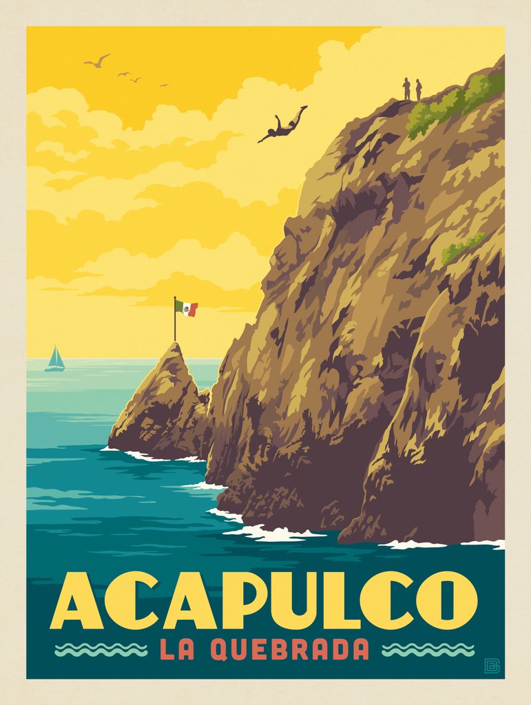 Mexico: Acapulco, La Quebrada - Art Print - Artwork