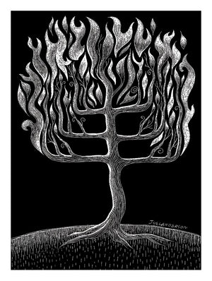 Scratchboard: Burning Bush