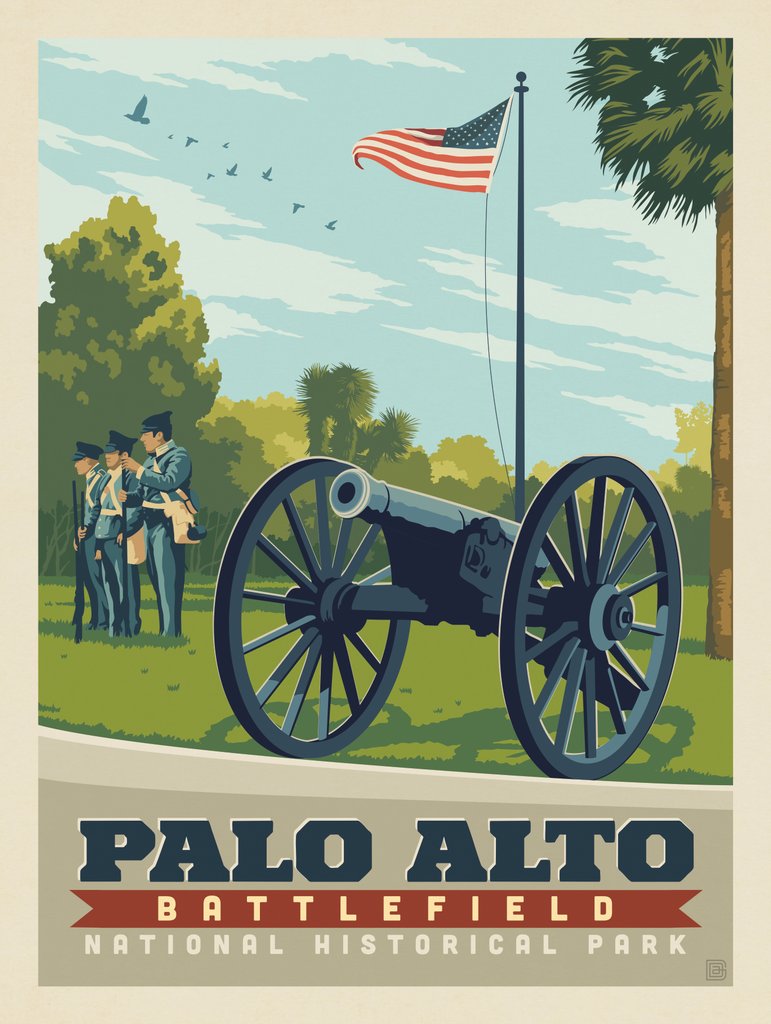 Palo Alto Battlefield National Historic Park, TX - Metal Sign - Artwork
