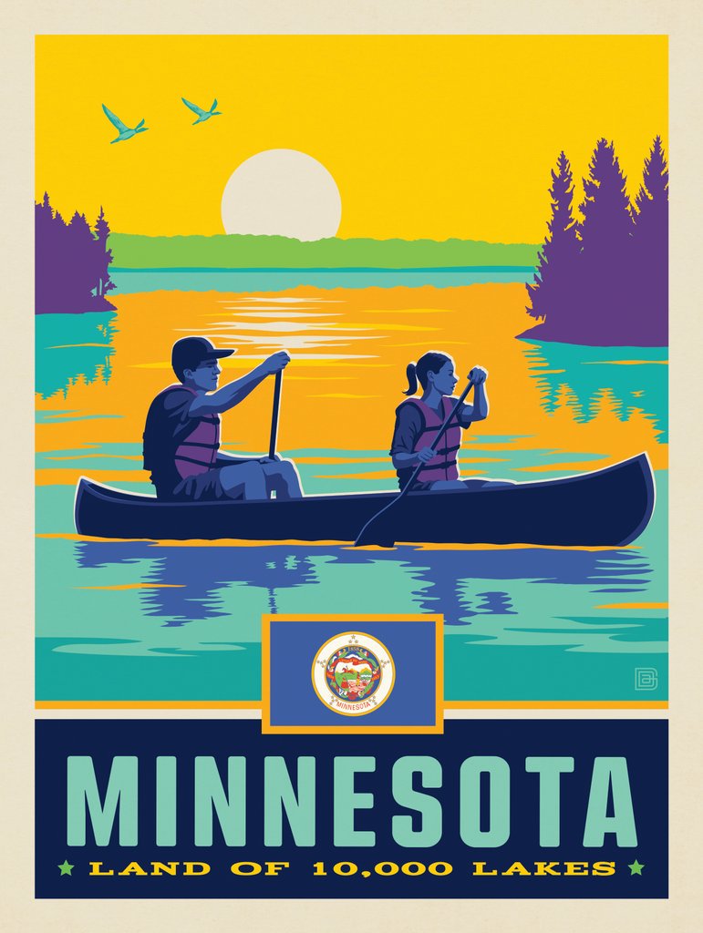 Minnesota State Pride (Old Flag) - Canvas - Artwork
