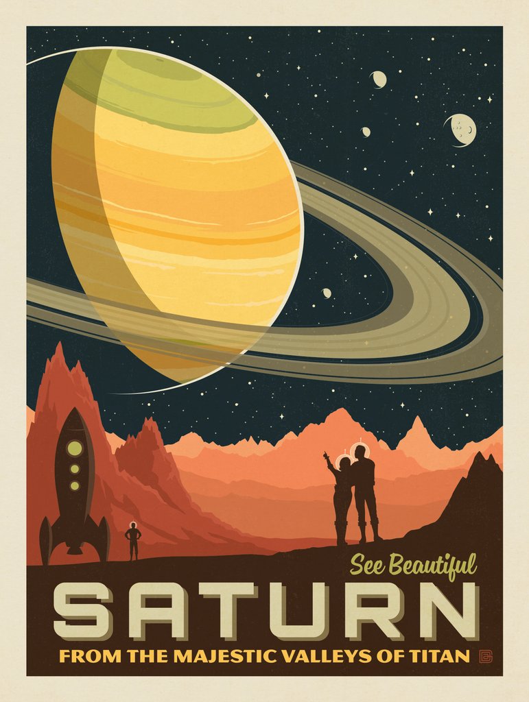 Saturn: From The Valleys Of Titan - Notecards - Artwork