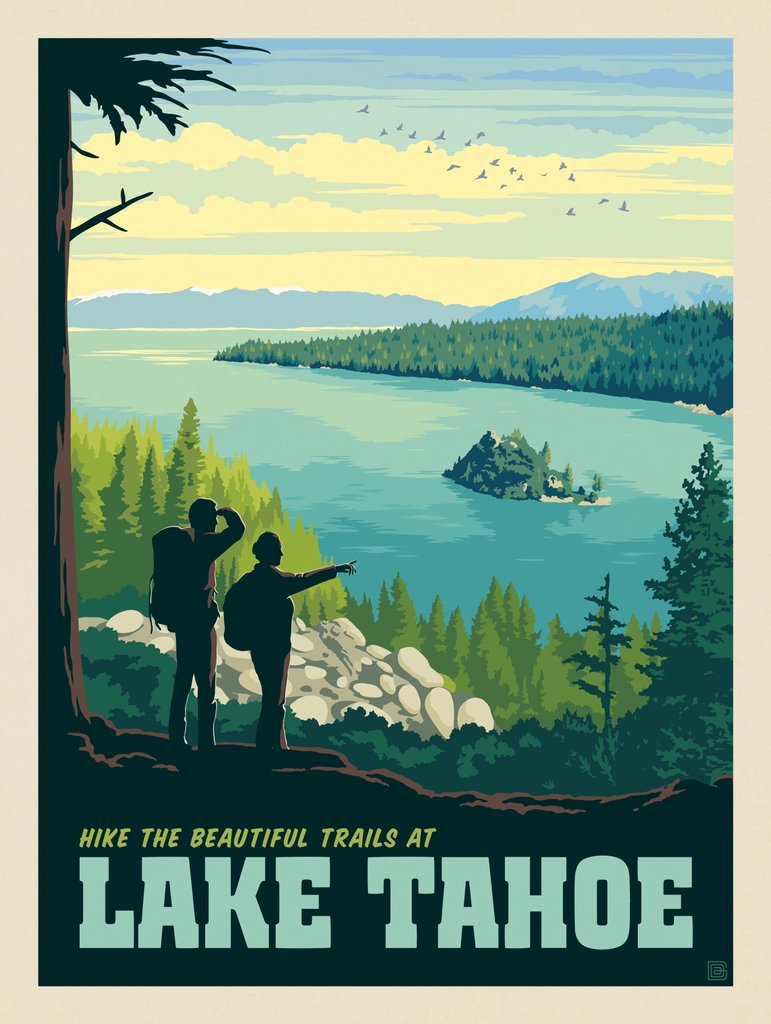 Lake Tahoe: Spring Hiking, Emerald Bay  - Postcards - Artwork
