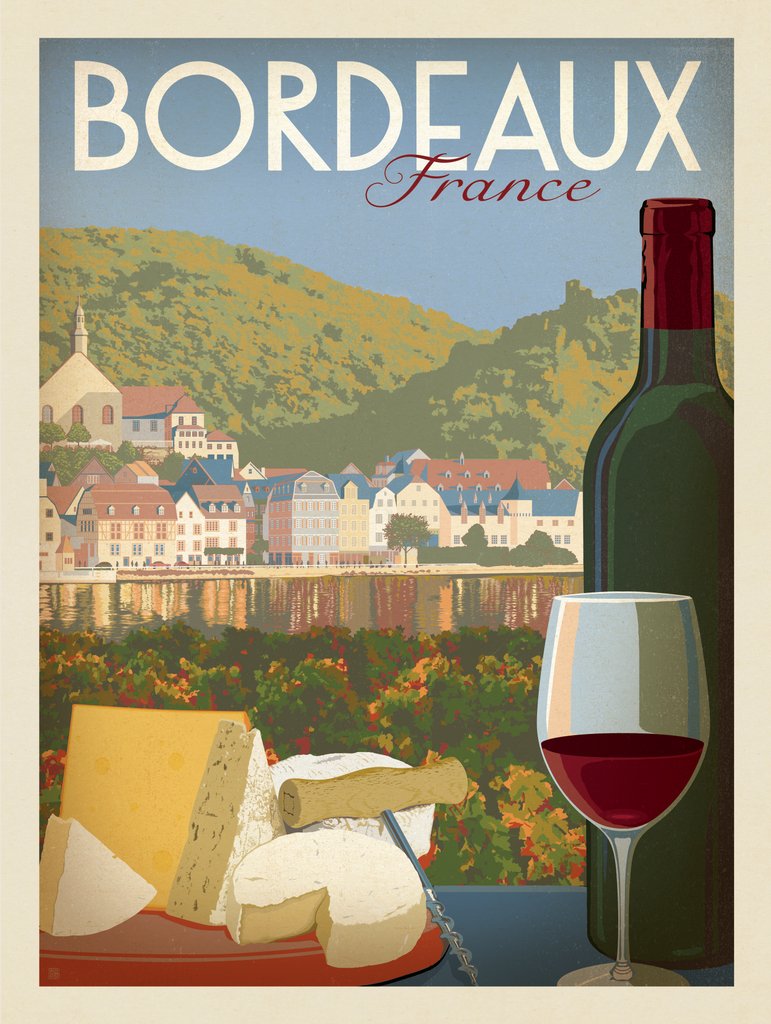 Bordeaux Wine - Notecards - Artwork