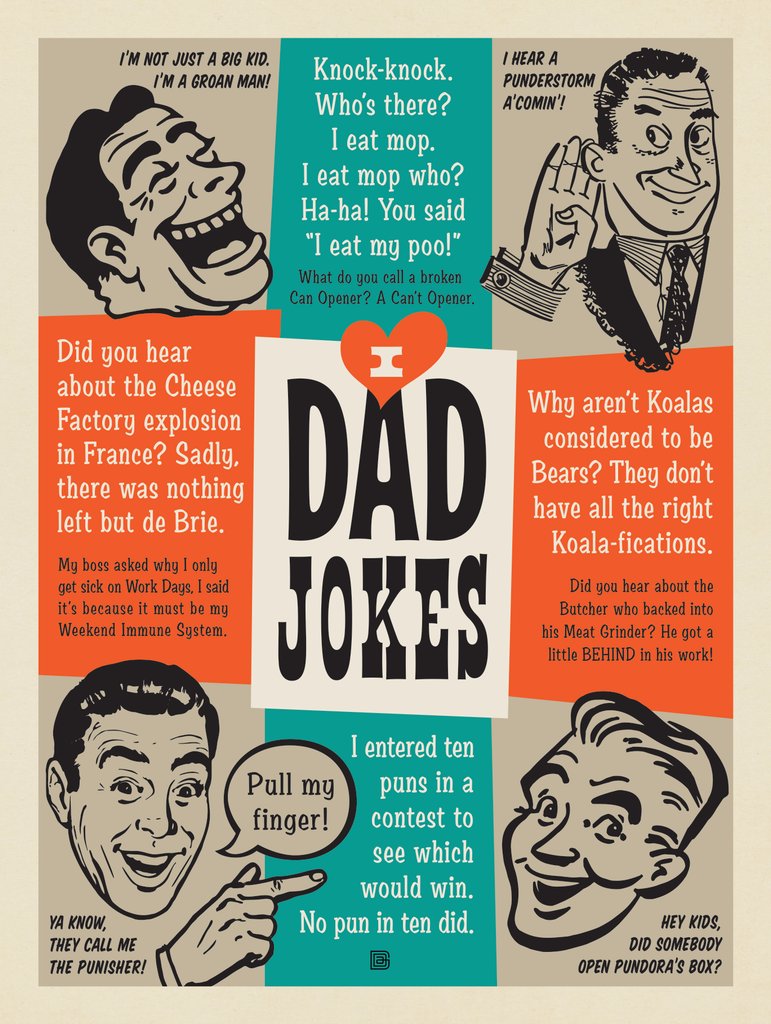 Dad Jokes: I Love Dad Jokes - Postcards - Artwork
