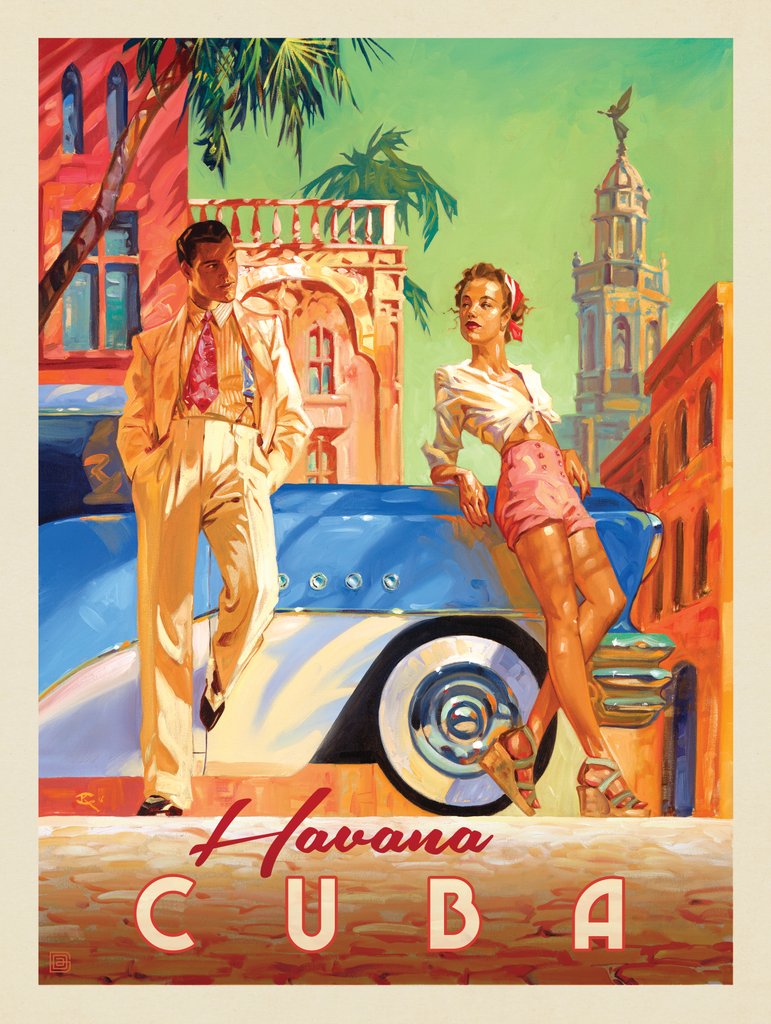 Cuba: Havana Shade - Metal Sign - Artwork